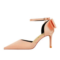 Sandalias Elegantes De Satén Para Mujer Verano Con Nudo De Mariposa Bajo Tacón 8cm 10cm Bota Larga De Boda Rojo Tinto Zapatos Bigtree - details 4