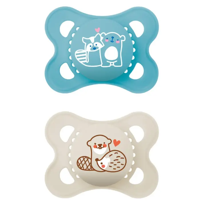 MAM CHUPETE ORIGINAL PURE 2-6 MESES LATEX AZUL (2UD) - 1
