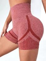 Shorts De Yoga Para Mujer Talla M-L Cintura Alta Shorts De Gimnasio Levantamiento De Glúteos Running Sportswear Polyester Spandex - details 26