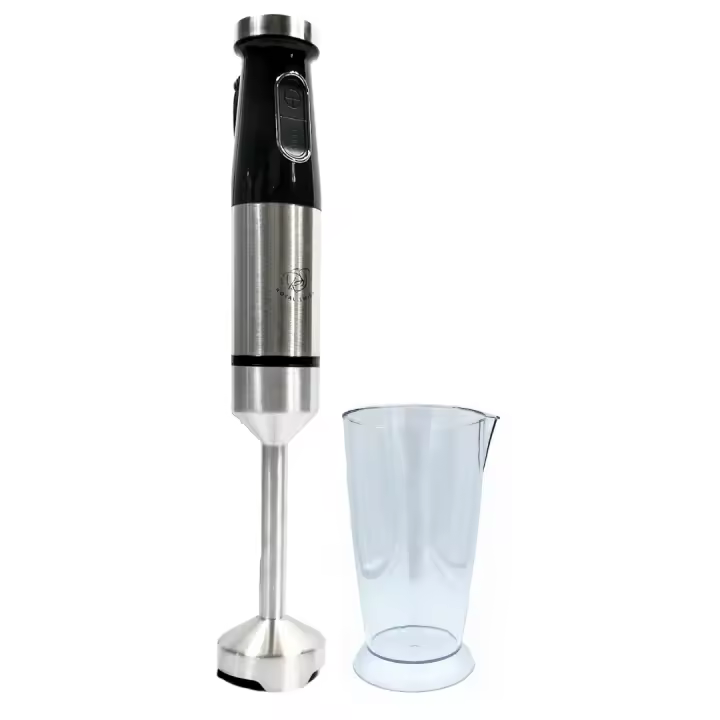 Batidora de Mano Royal Swiss 2 Velocidades 2 en 1 acero inoxidable vaso de 650ml  Potencia de 1000W  Picadora y Batidor  Desmontable  Fácil Limpieza  Para preparaciones rapidas - 1