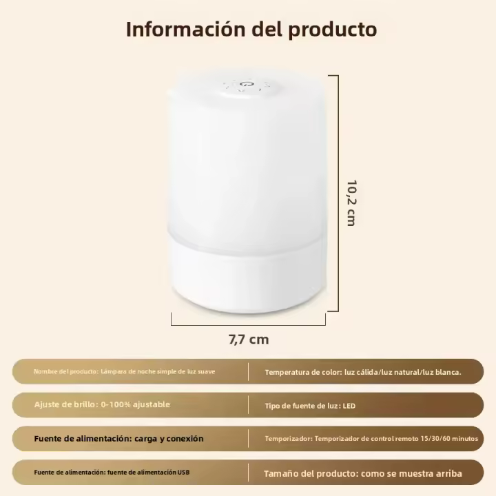 Lámpara Nocturna Recargable LED Con Control Remoto Y Interruptor Táctil De Tres Colores Luz De Mesa Portátil Para Dormitorio - 1