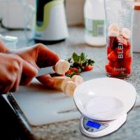 Báscula de cocina con cuenco mezclador, cosas para la cocina, báscula de alimentos multifunción, pesa alimentos hasta 11 libras/5 kg, con función de tara, pantalla LCD grande - details 4