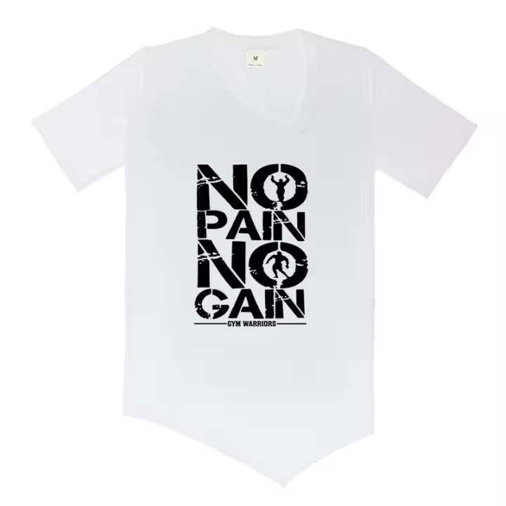 Camiseta De Algodón Para Hombre Con Cuello En V Y Manga Corta Transpirable Y Ajustada Para Gimnasio Y Entrenamiento Estilo Casual Con Bajo Irregular - 1