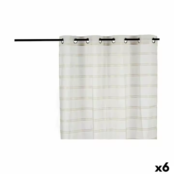 Cortina Rayas Beige 140 x 0,1 x 260 cm (6 Unidades) - 1