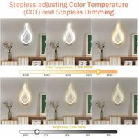 BIT Lámpara de pared LED para interiores de 12 W, control remoto de 2,4 G, regulable, 3 temperaturas de color, moderna, iluminación tricolor, luz de noche para dormitorio de niños, oficina, pasillo (blanco) (derecha) - details 1