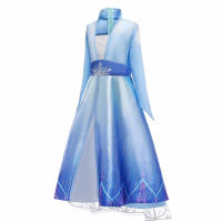 Vestido De Princesa Elsa 2 Para Niñas Disfraz De La Reina De La Nieve Vestido De Carnaval De Lujo Talla A-Line Con Aplicaciones De Poliéster Para Edad 7-13 - details 2
