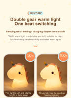 Lámpara Nocturna De Silicona Unicornio Para Niños Luz LED Recargable Por USB Decoración De Habitación Animales De Peluche Regalo Para Niños - details 2