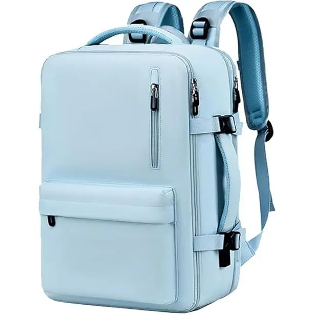 Mochara de viaje expandible de 30 litros para helbres y Mujeres, with Puerto USB y compartimento para Zapatos, Dua resistant mochila para portátil de 15,6L with edredón 3D - 1