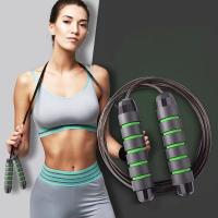 Cuerda De Saltar Ajustable Con Manos De Espuma Y Rodamientos De Bola Para Fitness Cuerda De Acero Adecuada Para Entrenamiento Cardio Unisex - details 0
