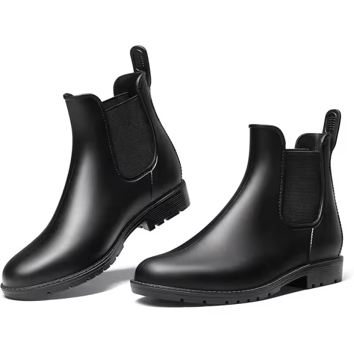 Botas de lluvia para mujer Botas de lluvia Chelsea Impermeables Wellington Botas de tobillo de goma de moda Flexible antideslizante - 1