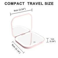 Espejo De Maquillaje Portátil Miniatura Con Luz LED Plegable Y Aumento De 2X Espejo De Mano Para Maquillaje Compacto - details 5