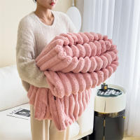 Manta De Felpa Gruesa Y Cálida Para Invierno Multifuncional De Color Sólido Lujo Ligera Para Dormitorio Y Sala De Estar - details 0
