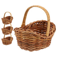 4 Pcs Mini Canastas De Paja Para Decoración De Casa De Muñecas Pequeñas Canastas De Pan Tiny Para Bebés Niña Hamper Accesorios De Rattan - details 5