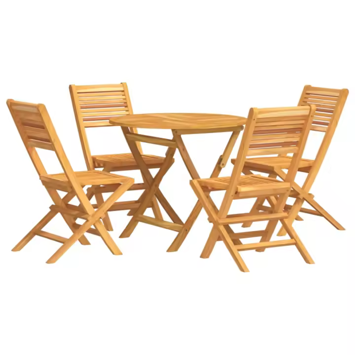 vidaXL Juego de comedor para jardín 5 piezas madera maciza de teca - 1