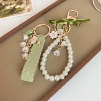 Llavero De Cuero Con Flor De Valldemossa Para Mujer Moda Coreana Dulce Llaveros Verdes Fairycore Accesorios Nuevos 2024 - details 6