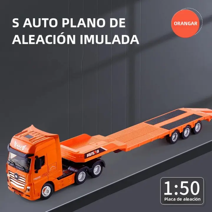 Huina Camión De Juguete a Escala 1:50 Con Remolque Plancha Tanque De Aceite Vehículo De Ingeniería Simulación Estática Modelo De Aleación Para Niños Coleccionables - 1