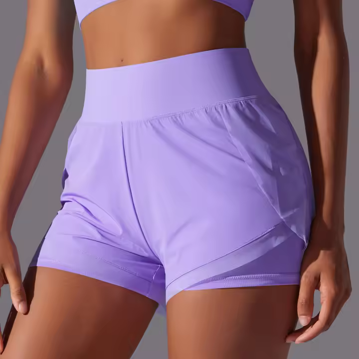 Pantalones cortos de Yoga de color sólido, transpirables, de secado rápido, para mujer, pantalones cortos deportivos de verano con bolsillos, pantalones cortos para correr, deportes de ciclismo, pantalones cortos de gimnasio - 1
