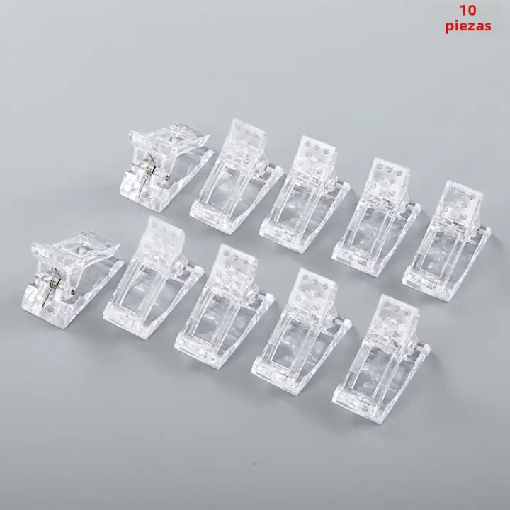 Clip De Uñas Acrílicas Transparentes 5/10pcs Para Extensión De Pólen Con Lámpara UV Herramientas De Arte De Manicura - 1