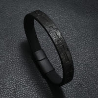 Pulsera De Cuero Hiphop Rock Para Hombres Con Hebilla Magnética Cruzada Accesorios Casuales Joyería Punk Pulsera Brazalete - details 7
