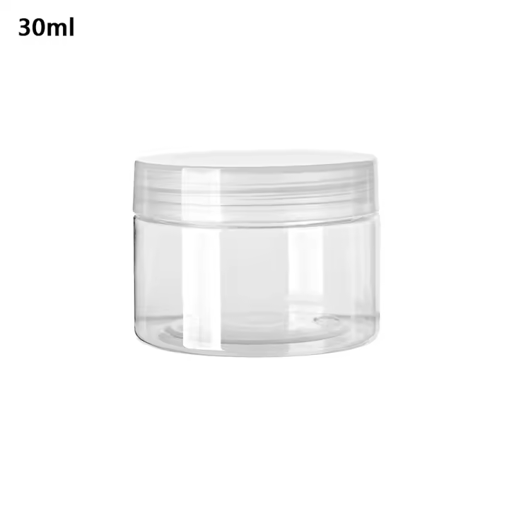 Jars De Almacenamiento 12pcs 30-150ml Vacíos Con Tapa Clara De Cosméticos Contenedor Refillable De Balm Botella De Viaje De Plástico - 1