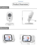 Monitor De Bebé 3.5 Pulgadas Con Visión Nocturna Y Audio Bidireccional Cámara De Video Pantalla LCD Temperatura Monitorización Alarma De Llorido Y Movimiento Portátil Rechargeable - details 15