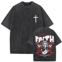 Camiseta Oversize Vintage Lavada De Jesus Perdonenles Padre Para Hombres Y Mujeres Estilo Gótico Rock Camisetas Tops De Calle - details 15