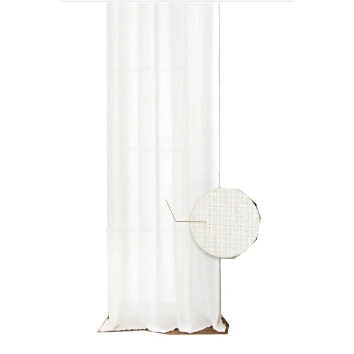 Cortina de lino semitransparente y poliéster transpirable.150x260cm, decoración del hogar. - 1