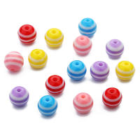 50/100pcs Resin Stripe Beads Redondas De Color Para Hacer Joyas DIY Pulsera Con Accesorios De Manualidades Cuentas Espaciadoras - details 8