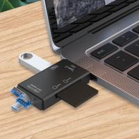 Adaptador de lector de tarjetas MicroSD 6 en 1 USB a SDTF SDXCs para PC, portátil, smartphone y más lector de tarjetas de smartphone - details 1