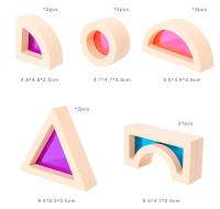 Bloques De Construcción De Madera Coloridos 25Pcs Juguete Sensorial Montessori Para Preescolar Bloques De Arcoíris De Geometría Para Niños De 4 a 12 Años - details 10