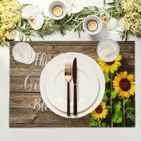 Juego De 4 Tapetes De Comedor Con Patrón Floral Tema De Verano Colores Vibrantes Para Madera Tapete De Mesa Para Decoración Interior - details 11