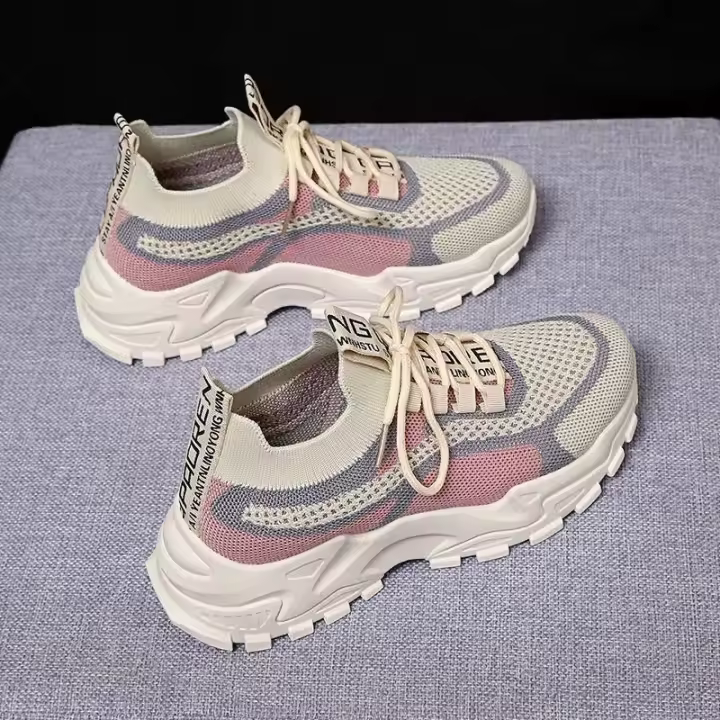Zapatillas De Correr Para Mujer Transpirables Y Ligeros Antideslizantes Deportivas Al Aire Libre Con Lazo Moda Tenis - 1