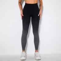 Leggings De Yoga Para Mujer Con Gradiente De Color Y Levantamiento De Glúteos Pantalones De Running Fitness Secado Rápido Talla True Leggings De Cintura Elástica De Nylon - details 9