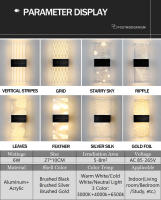 Lámpara De Pared LED De Acrílico Original Diseño Nórdico 6W Sconce Para Balcón Pasillo Lámparas De Noche Para Dormitorio Decoración De Hogar Color Negro Oro Plateado - details 2
