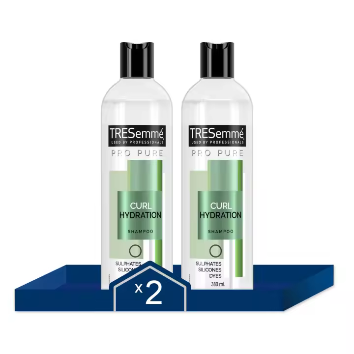 TRESemmé Champú Pro Pure Rizos Hidratados sin sulfatos 380ml - Pack de 2 - 1