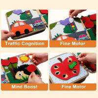 Libro Ocupado Montessori Para Niños Con Animales De Color Y Forma Educación Temprana Juguetes De Motricidad Fina Libro Quieto De Giraffa - details 3