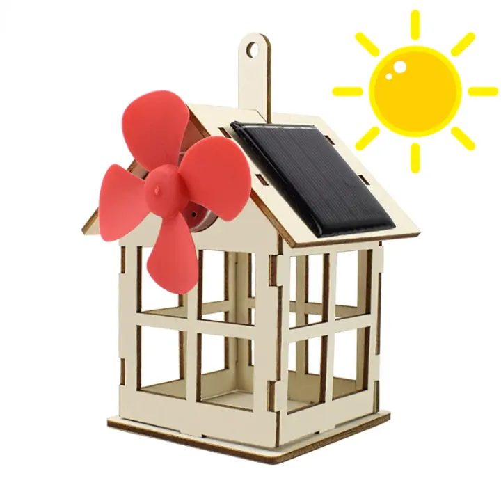 Kit De Ciencia Windmill Para Niños DIY Experimento Educativo De Física Con Tecnología Solar 2 En 1 Regalo STEM De Hojas Gemelas De Madera - 1