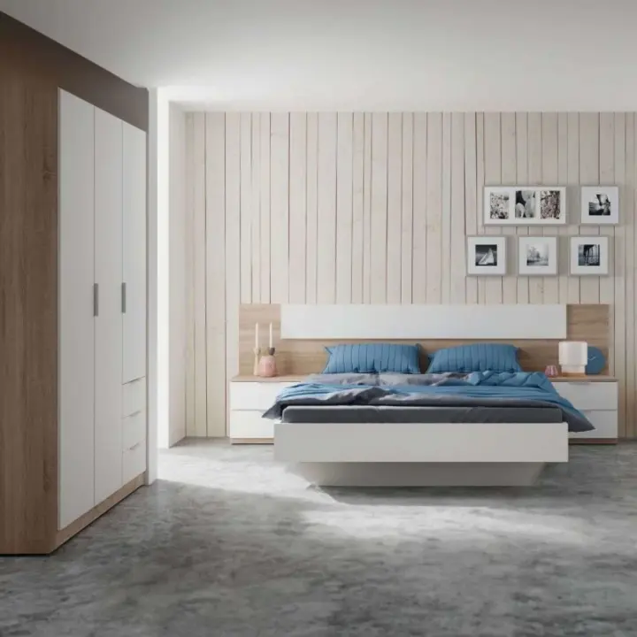 Pack Muebles Dormitorio Estilo Nórdico Para Camas 150 cm (cabezal+2 Mesitas+armario) - 1