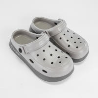 Clogs Doble Color Versátiles Para Hombres Y Mujeres Zapatos De Exteriores Planos Antideslizantes Sandalias Moda 833 Inyección Mouldeado Superior Material EVA Talla Verdadera - details 4
