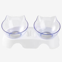 Tazón Doble Para Gatos Con Base Antideslizante Tazón De Alimentos Y Agua Para Perros Alimentador De Mascotas Material Plástico Forma Redonda - details 8