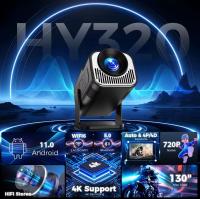 HY320 Mini Projector New Native 720P Android 11 4K 300ANSI Wifi6 BT5.0 Portable Outdoor Cinema 180° Rotating Projector - details 25