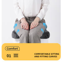 Cojín De Asiento Confortable Y Transpirable Diseño U Almohadilla De Masaje De Espuma Muelle Alivio De La Presión Coccyx Negro Morado Y Gris - details 1
