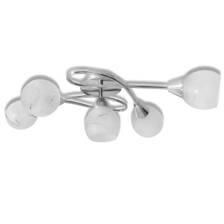 vidaXL Lámpara de Techo Moderna de Metal Cristal Luz 5 bombillas Cantidad de bombillas Circular,  Tulipán,  Bol y mas - 1