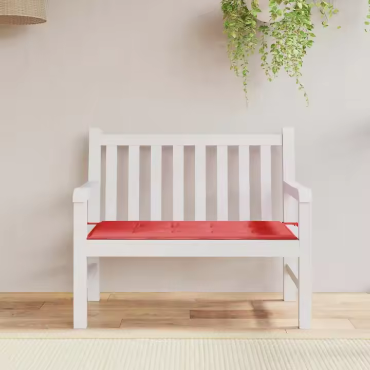 vidaXL Cojín para banco de jardín tela Oxford 120x50x3 cm en color Rojo/Verde/Taupé y más | acolchados duraderos para sofás de jardín terraza exterior - 1