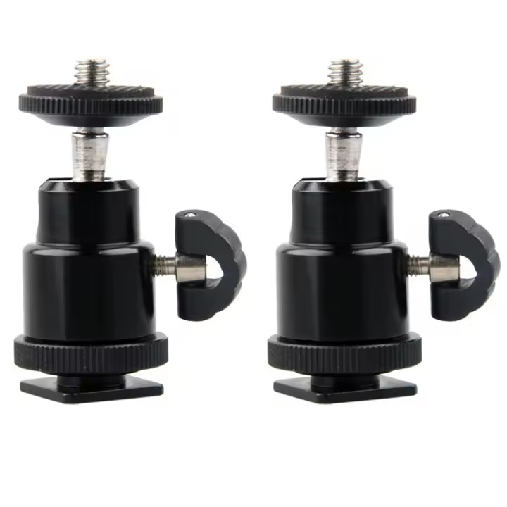 Mini Cabeza de Bola de Aleación de Aluminio Montaje de 1/4 pulgada con Zapato de Flash para Cámara DSLR SLR DC y Monitor Mini DV - 1
