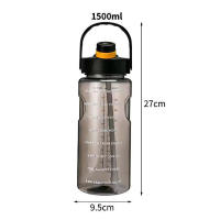 Botella Deportiva De Agua Con Tapa Y Taza Para Exteriores Y Deportes Capacidad Grande De 1.5L/2L/3L Resistente Al Desbordamiento Con Marca De Tiempo En Plástico - details 9