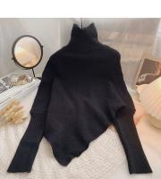 Suéter De Punto Irregular Para Mujer Otoño Invierno Moda Coreana Cuello Alto Manga Larga Vintage Suéteres Pullovers Chic Tops - details 11