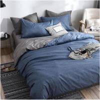 Dormitorio con juegos de cama de lujo, sábanas suaves para el hogar, funda de edredón cómoda, funda de almohada, para todas las estaciones (azul, tamaño queen) - details 0