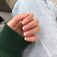 Uñas Postizas Cortas Y Minimalistas 24 PCs Con 1 Pegamento De Uñas Y 1 Linterna De Uñas Material De Acrílico Originales De China - details 5