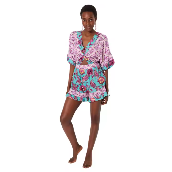 Trendyol Ethnic Patterned Woven Cut Out/Window Beach Jumpsuit Tbess23El00017 - 1